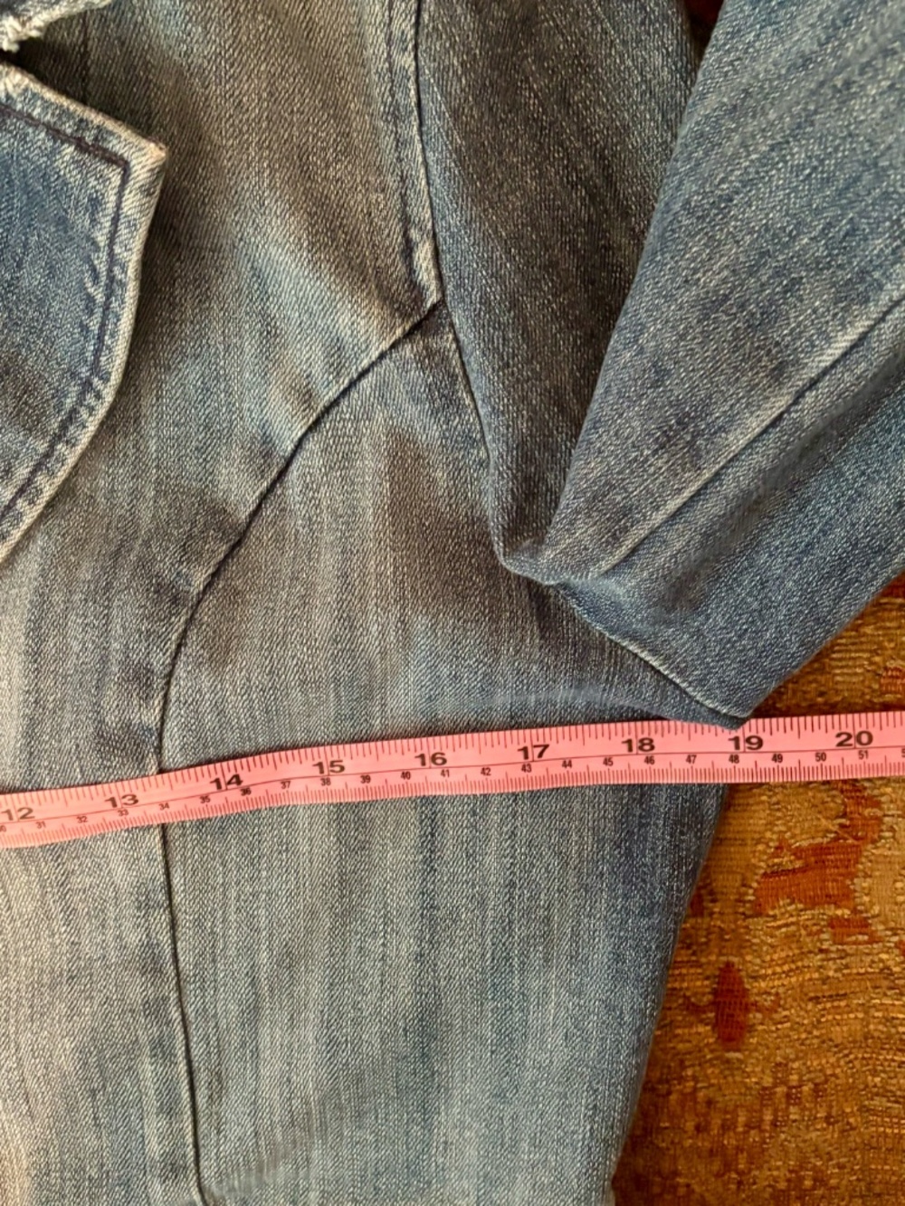 INC International Concepts Denim Jacket Brass Button Stretch Jean Jacket Size M - Picture 15 of 16